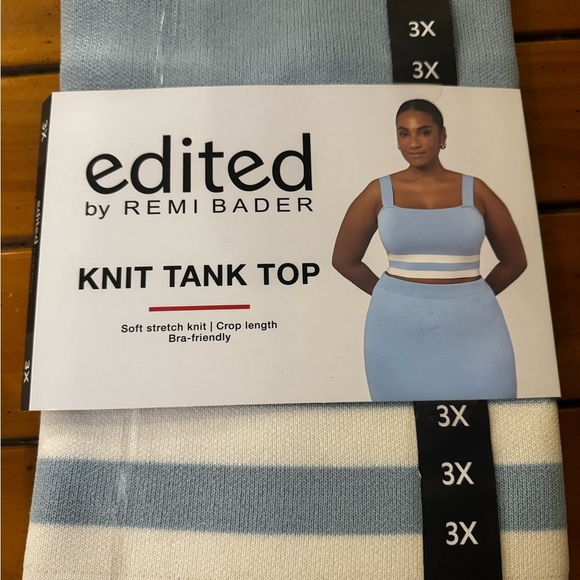 Edited by Remi Bader Blue Knit Tank Top - Picture 10 of 16